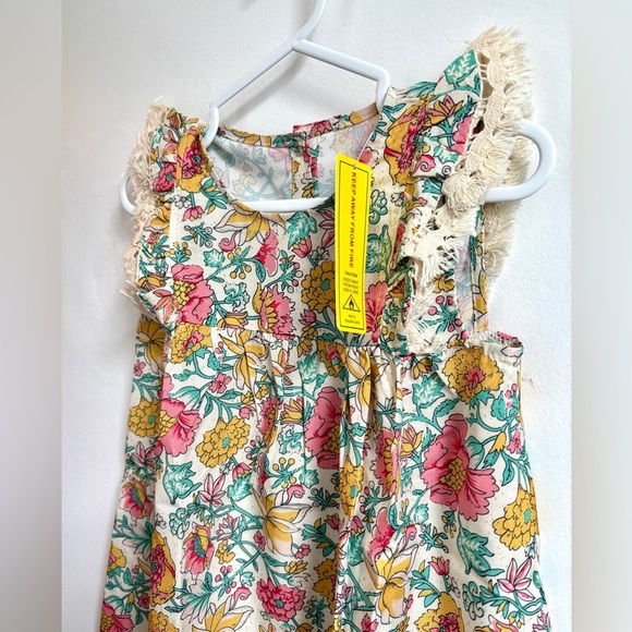 Kids Floral Embroidered Sleeveless Dress | Retro look - Picture 3 of 6
